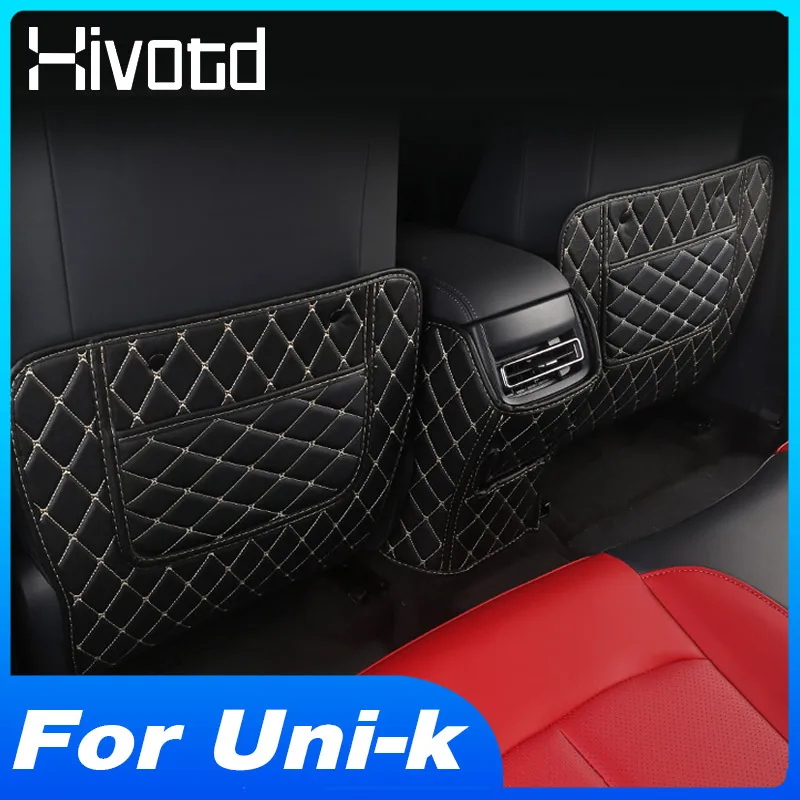 

Car Seat Back Anti-Kick Mat PU Leather Anti-Dirty Pad Interior Decoration Accessories Protector For Changan Uni-k Unik 2024