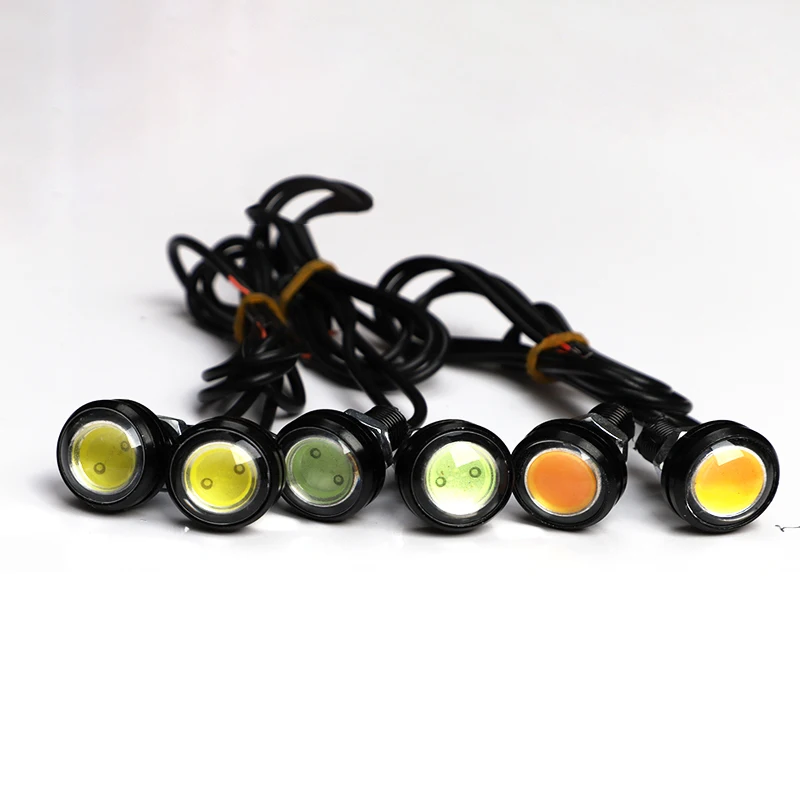 18MM coche ojo de águila DRL luces de circulación diurna LED 12V respaldo señal de estacionamiento de marcha atrás lámparas de automóviles DRL