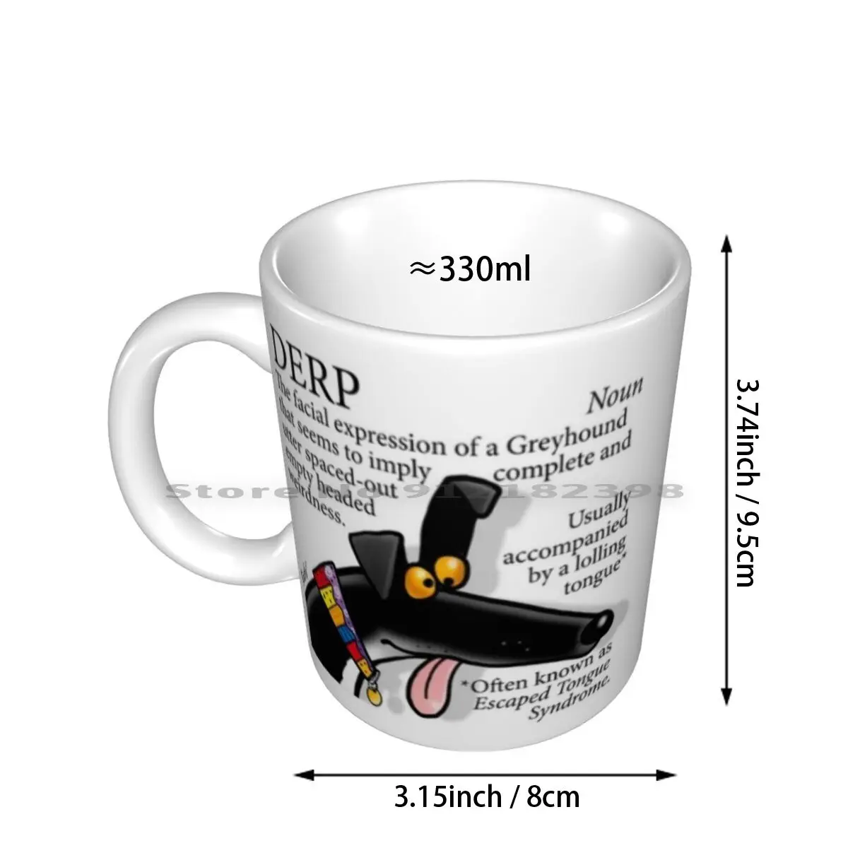 Derp Mug Ceramic Mugs Coffee Cups Milk Tea Mug Greyhound Hound Lurcher Dog Cartoon Rich Skipworth Richskipworth Rich Skipworth