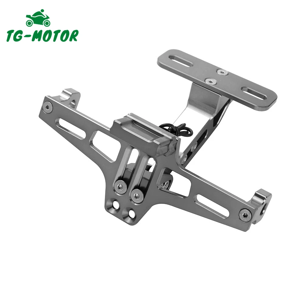 

TG-Motor For HONDA CBR 125R For RC125 200 390 690 990 Motorcycle Universal Adjustable Rear License Plate Frame Holder LED Light