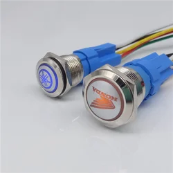 Customize various symbols 16mm Metal Push Button Switch press button Self-reset locking Flat head Momentary With indicator light