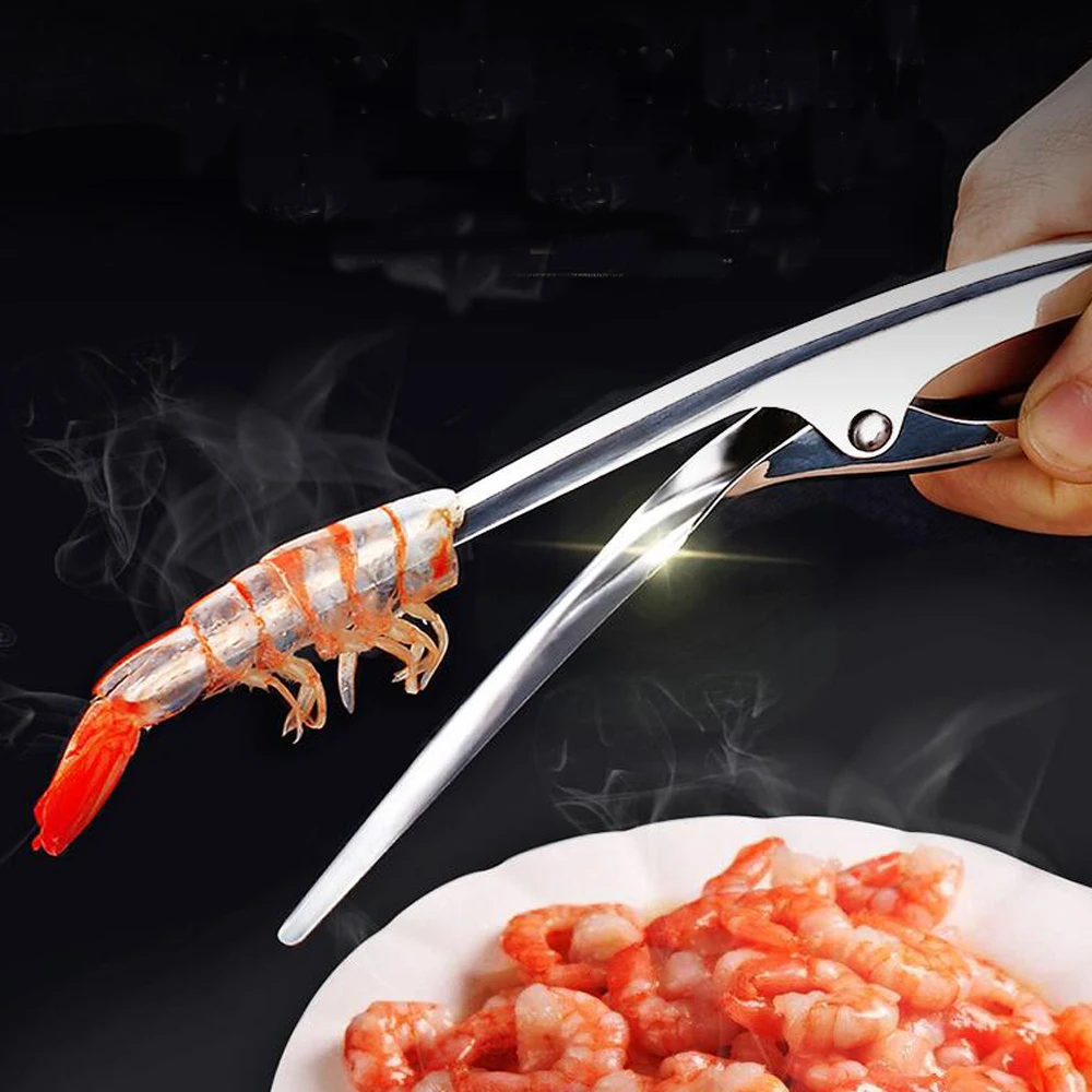 Pelador de gambas de acero inoxidable, dispositivo de pelado de gambas, cocina creativa, herramientas para cocinar mariscos, utensilios de cocina