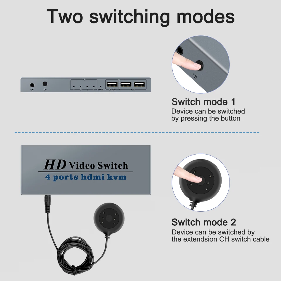 Imagem -03 - Hdmi Kvm Switch Portas Usb 4x1 2k 30hz Hdcp 1.2 para pc Laptop Windows e Macs 4k