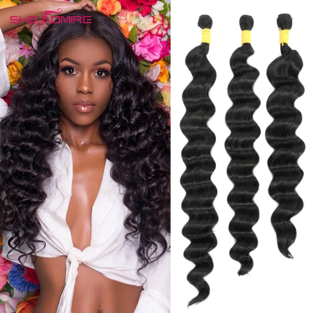 

Loose Deep Wave Human Hair Bundles SheAdmire 32 34 36 38 40Inch 1/3/4 Pcs Deals Sale For Black Women Indian Remy Hair Extensions