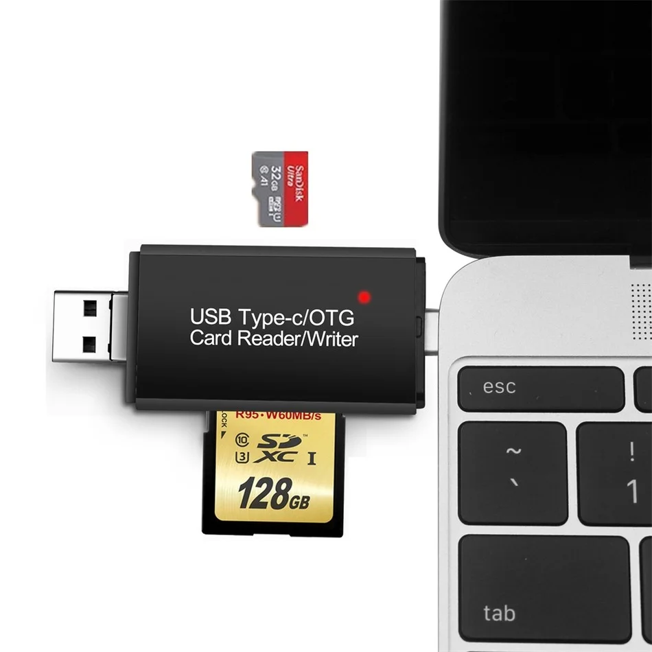 WvvMvv-Lecteur de carte Micro SD OTG, lecteur de carte USB 3.0, adaptateur Micro SD, clé USB, lecteur de carte mémoire intelligent, type C, 2.0