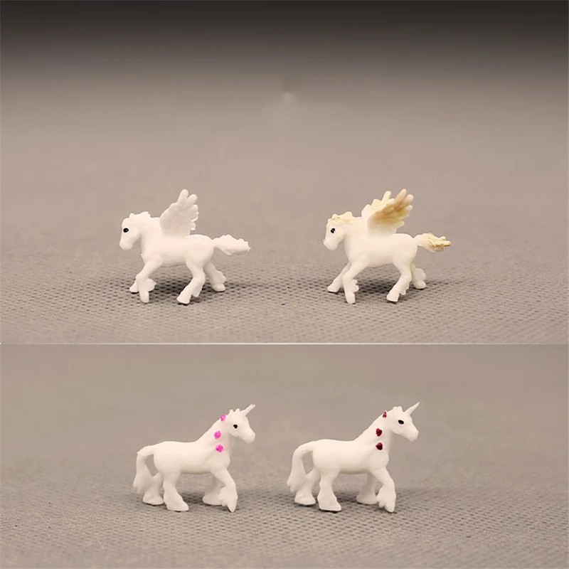 Unicorn Model Figurine Mini Small flying horse cute unicorn Figures DIY Model Action Figures Toys Doll Home Decoration