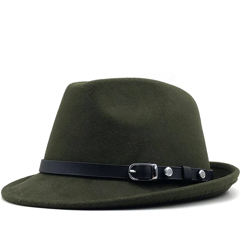 

New Winter Autumn Men's white Feminino Felt Fedora Hat for Gentleman Winter Wool Church Derby Bowler Homburg Jazz Hat