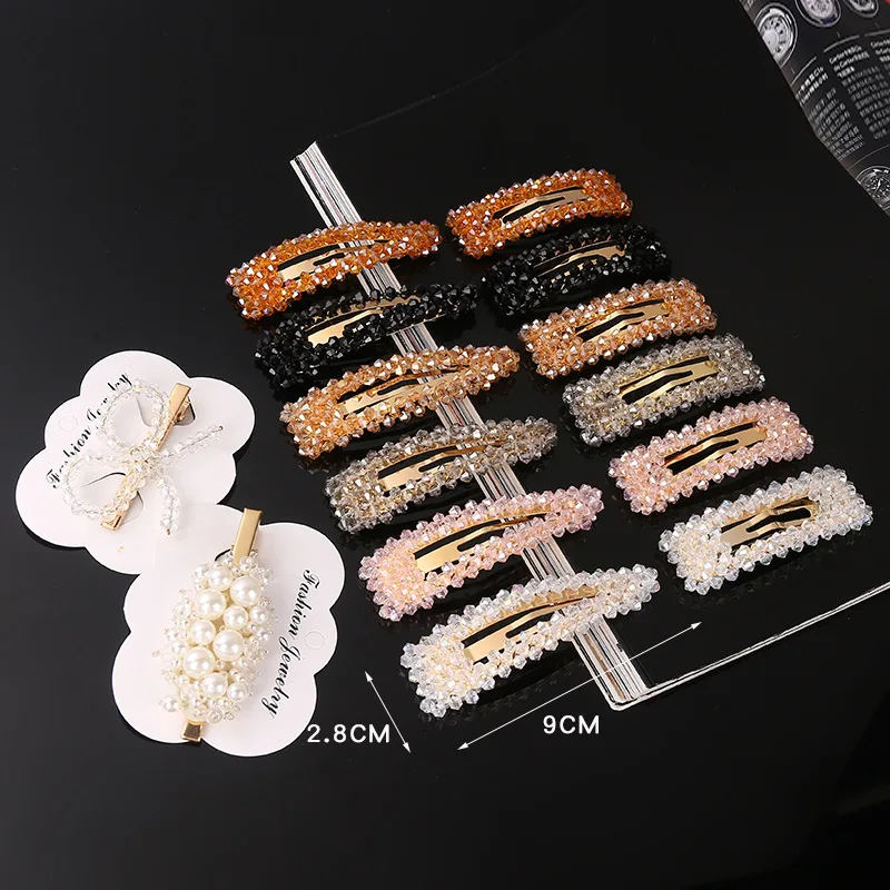 Crystal women\'s hairpin folder bangs clip side clip jewelry elegant Korean hair styling accessories