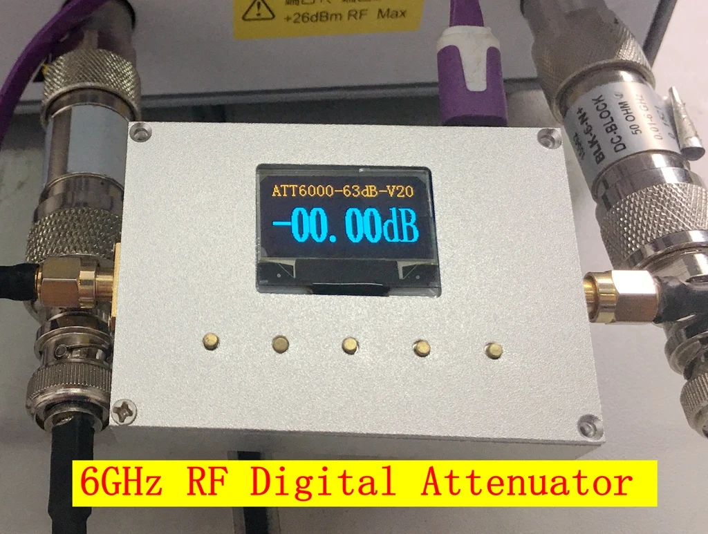 

6G Digital Programmed Attenuator 60DB Step 0.25DB OLED Display CNC ATT-6000V2.0