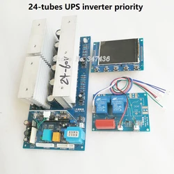 Pure Sine Wave Power Frequency Inverter Board 24V -72V UPS automatic switching 24-tubes LCD screen digital English display