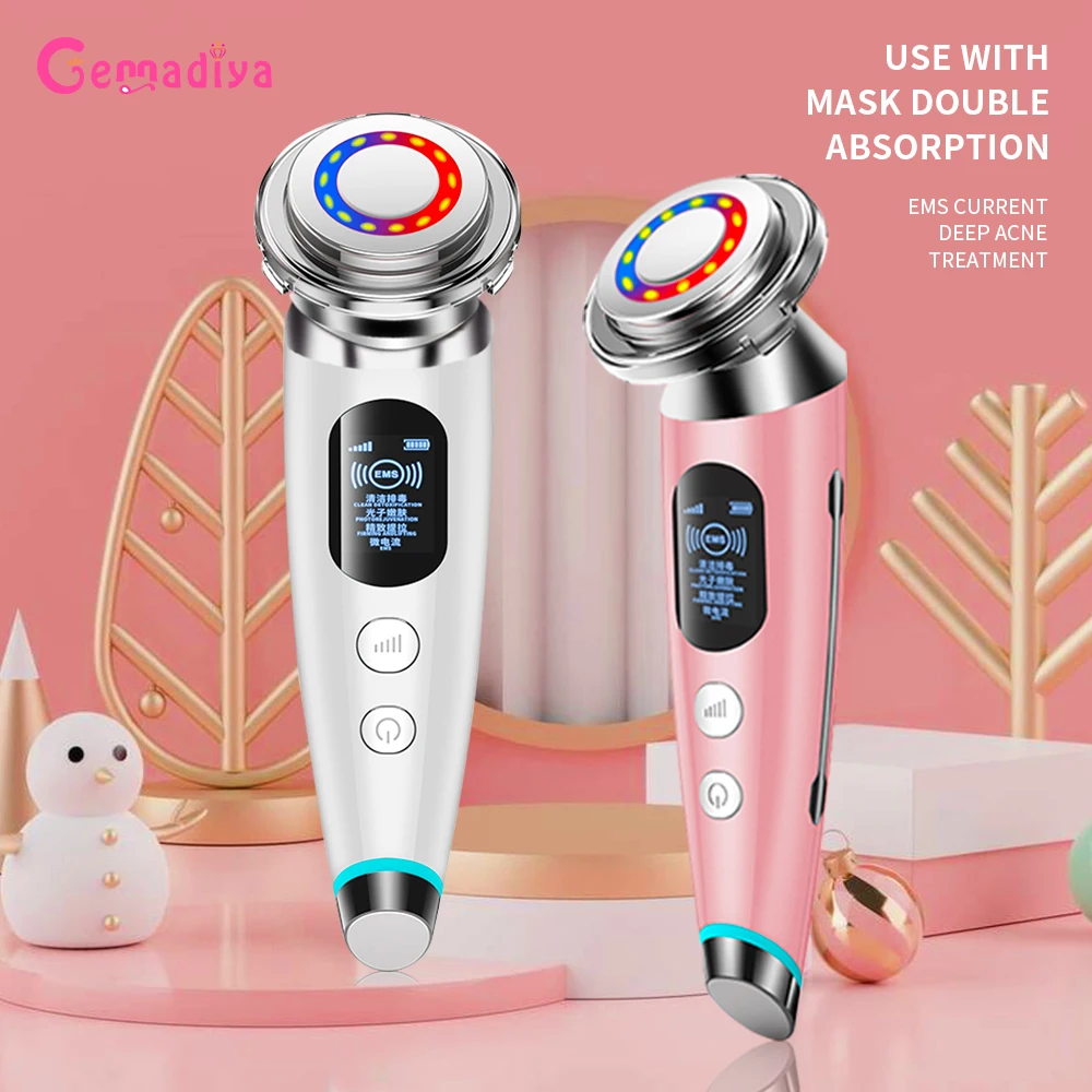 

Skin Rejuvenation Face Lifting Wrinkle Removal Face Massager FR Mesotherapy Electroporation Radio Frequency LED Photon Skin Care