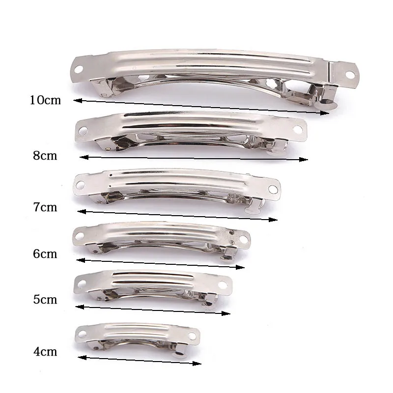 French Barrette Spring Hair Clips Base Blank Bow Hairpin Automatic Hairclip Setting Findings For Jewelry Making