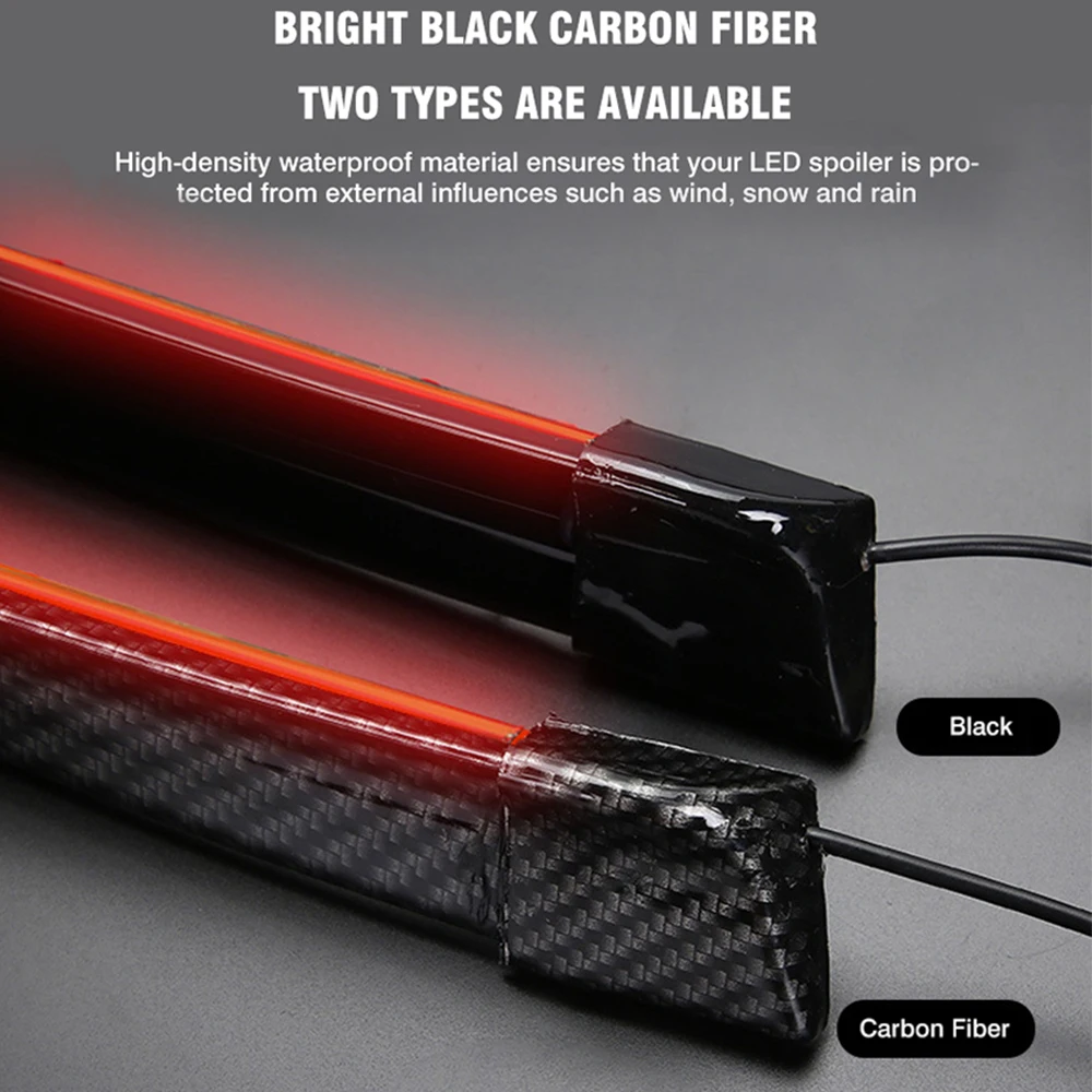 Oken LED الملونة العالمي المفسد الخلفي الجناح سيارة الفرامل أضواء خلفية سباق جذع سقف غطاء تمديد الملحقات مع البعيد 12 فولت