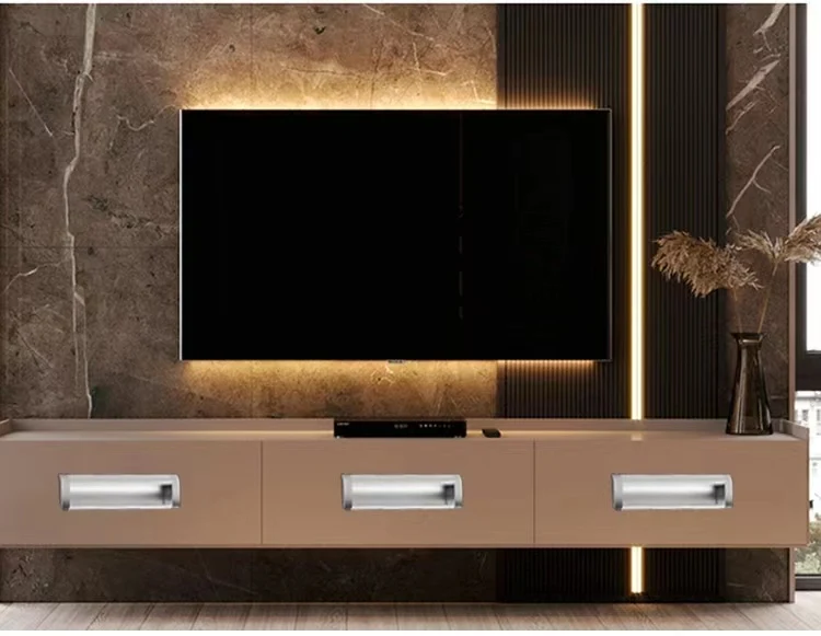 Hidden Door Handles Silver Cabinet Pulls Handles Aluminum Drawer Knobs Furniture Hardware Mechanical equipment cabinet Handles