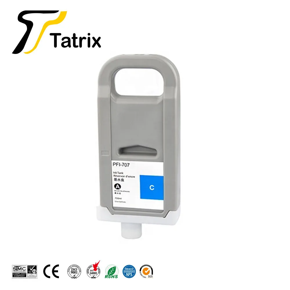 Imagem -04 - Tatrix Pfi707 Pfi707 Pfi 707 Premium Cor Compatível Cartucho de Tinta para Canon Ipf 830 840 850 Impressora