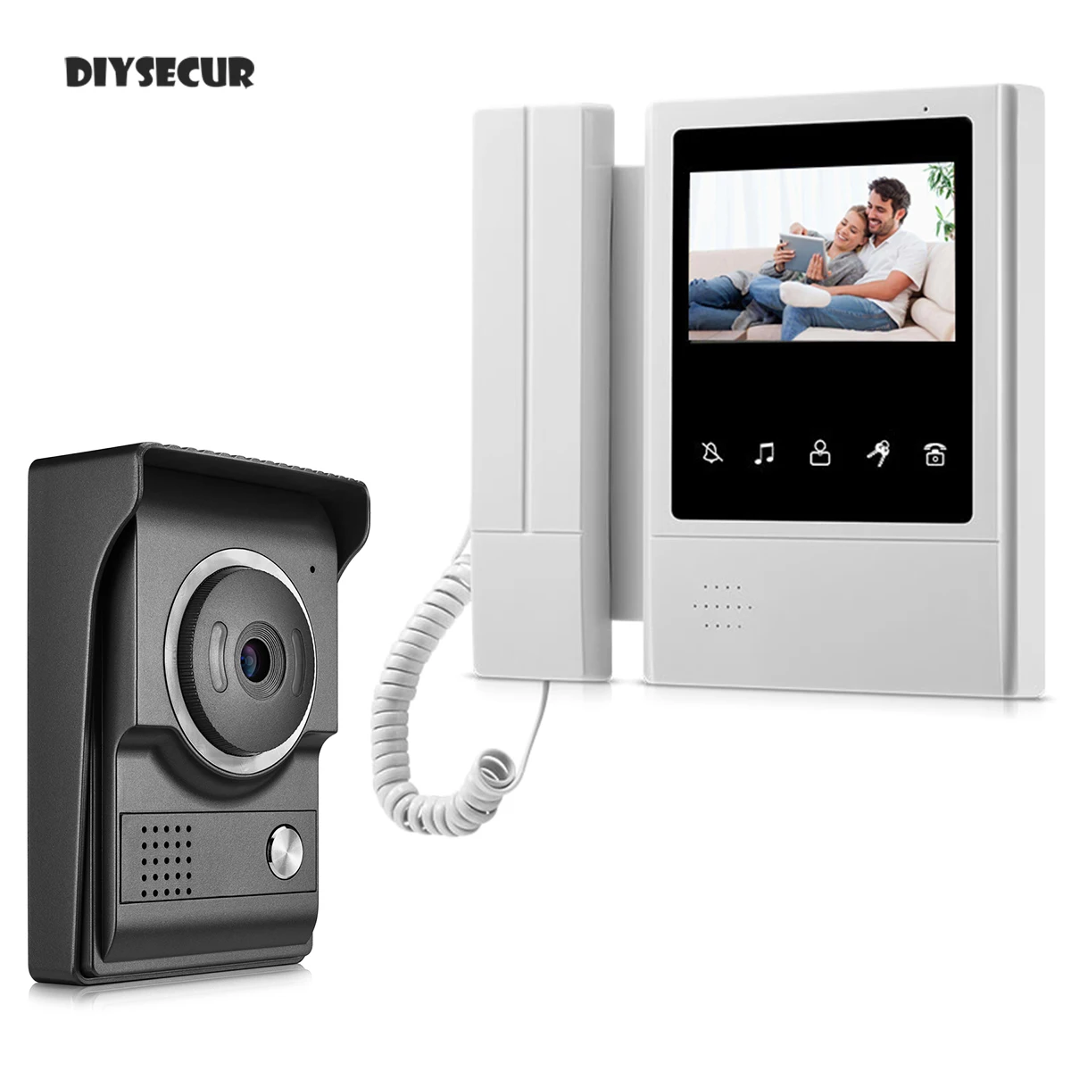 DIYSECUR-videoportero de 4,3 pulgadas, intercomunicador con teléfono de puerta, 700TV, línea IR, visión nocturna, cámara HD para casa, oficina y