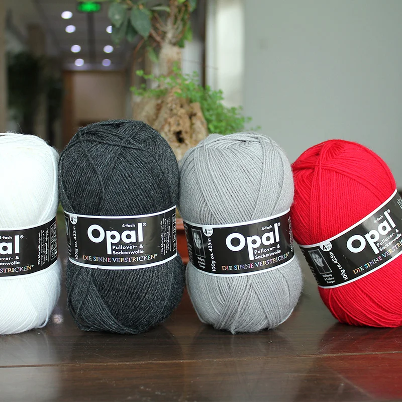 1*100g ball Opal wool yarn Uni 4ply yarn Sock Yarn 75% wool, 25% polyamide/ Nylon  socks knitting yarn