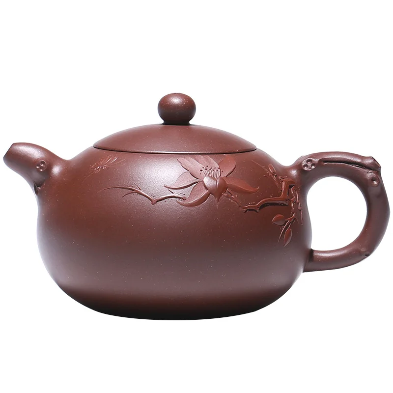 ★Recommended yixing masters all hand applique large capacity 440 cc undressed ore bottom groove qing NiXinAn teapot