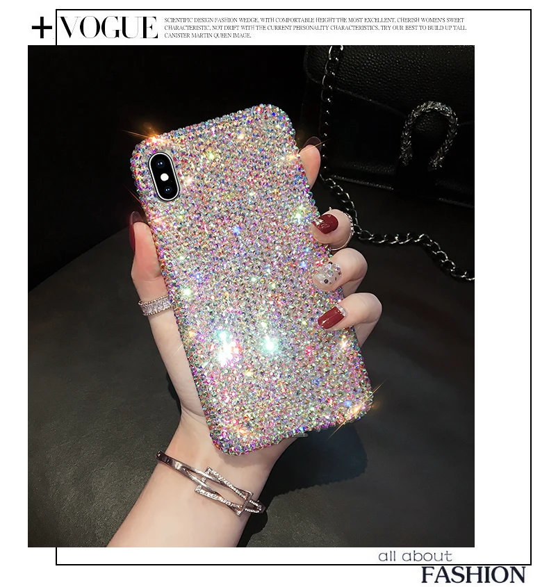 Luxurious Fashion Full Bling Diamond Crystal Clear Case For Samsung S24 S23 Plus S22 S21 S20 Ultra S10 S9 Plus Note 20 10 9