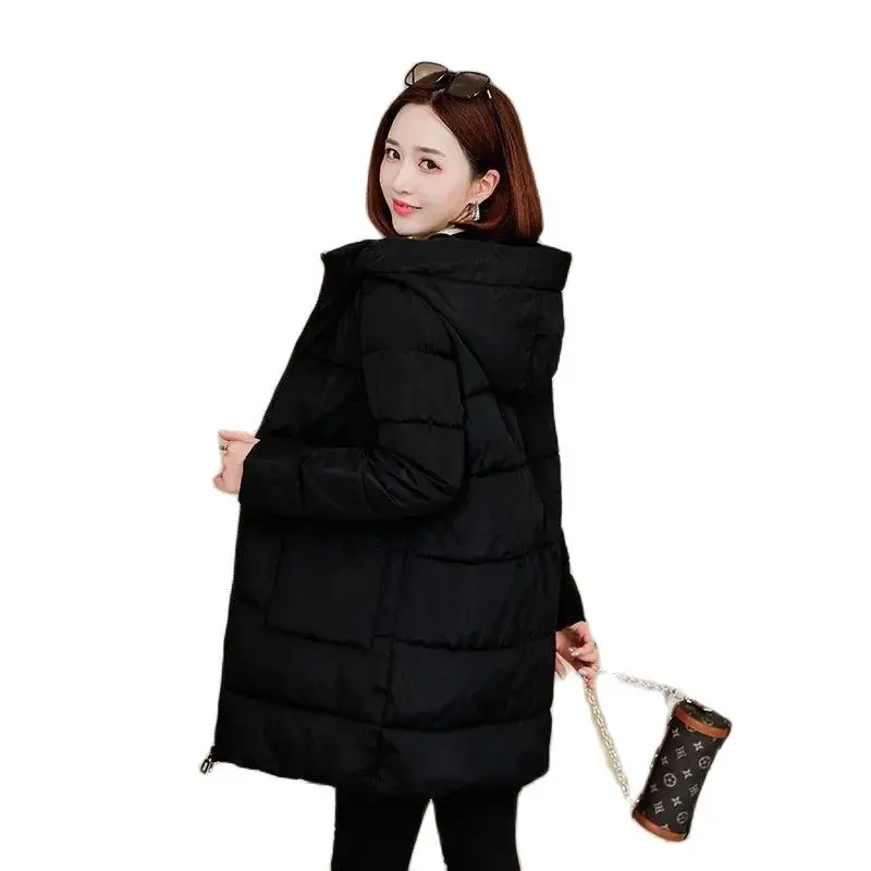 Winter Coat 2022 New Parka Female Mother Wear Cotton-Padded Jacket Women\'s Long And Fat MM Loose Thick Down Coat Hooded Size 6XL