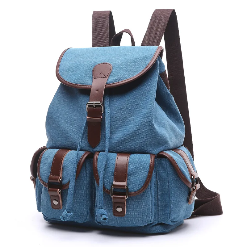 AUGUR-mochila vintage de lona para hombre, morral escolar de gran capacidad, a la moda, novedad de 2023