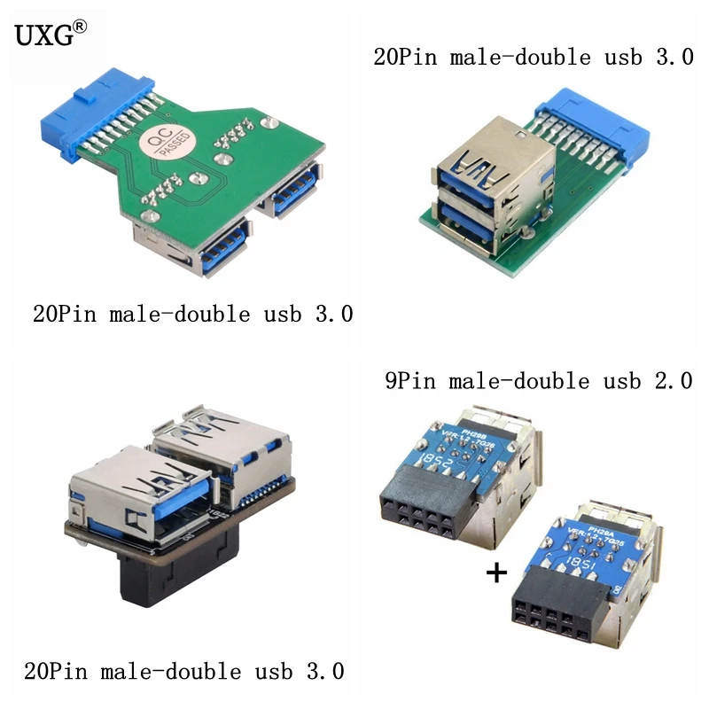 USB 2.0 3.0 USB 3.1 adapter C type IDC 9 PIN/19 PIN/20 PIN to USB A female port internal connection to the front of the chassis