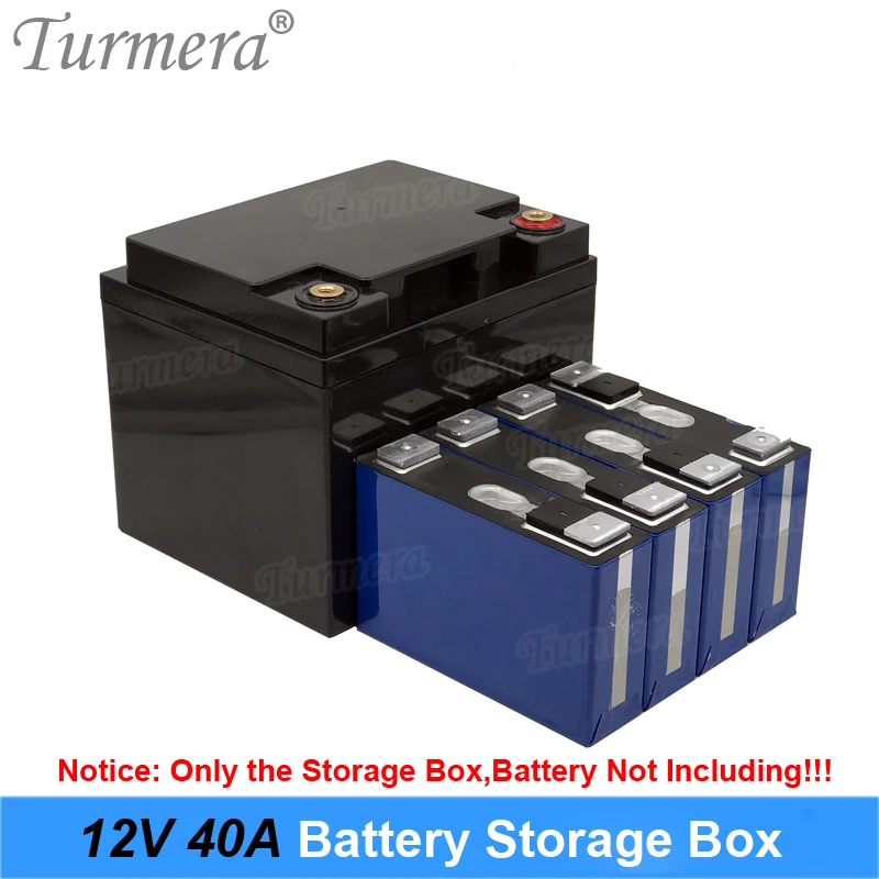 

Turmera 12V Battery Storage Box for 3.2V Lifepo4 Battery Use Can Build 40Ah to 100Ah for Solar System Uninterrupted Power Supply