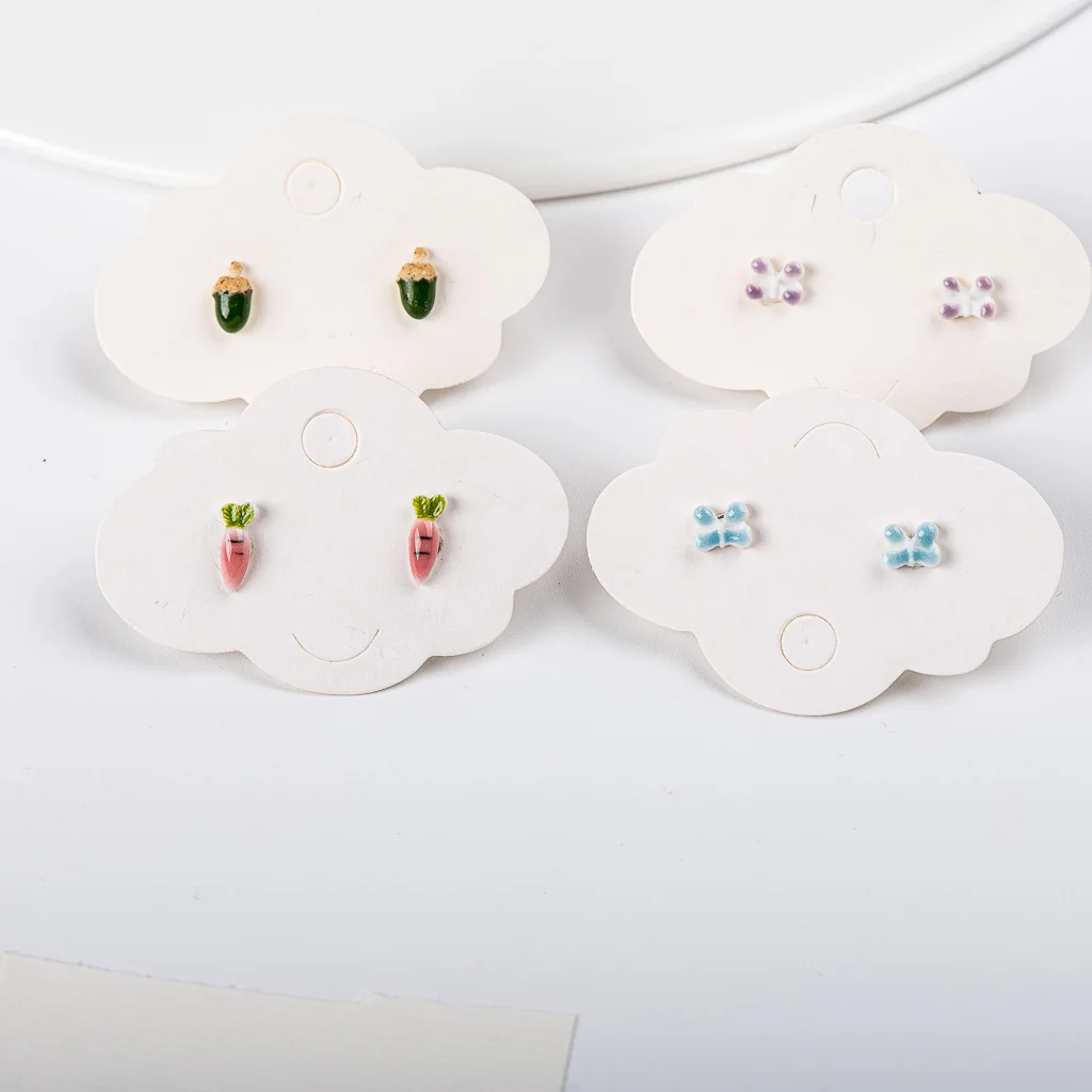 Ceramic Stud Earrings Women's DIY Girl Jewelry Accessories Korean style Cute Colorful Summer Earring Mixed Styles #LY225