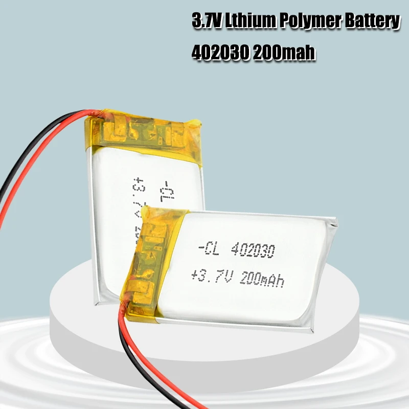 402030 3.7v 200mAh li-ion Lipo cells Lithium Li-Po Polymer Rechargeable Battery For Bluetooth GPS MP3 MP4 Recorder