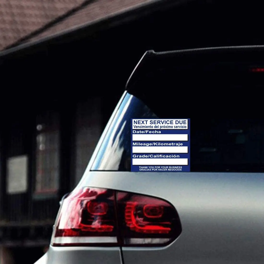 Niebieskie naklejki na wymianę oleju Etykiety przypominające o wymiarach 1,8\