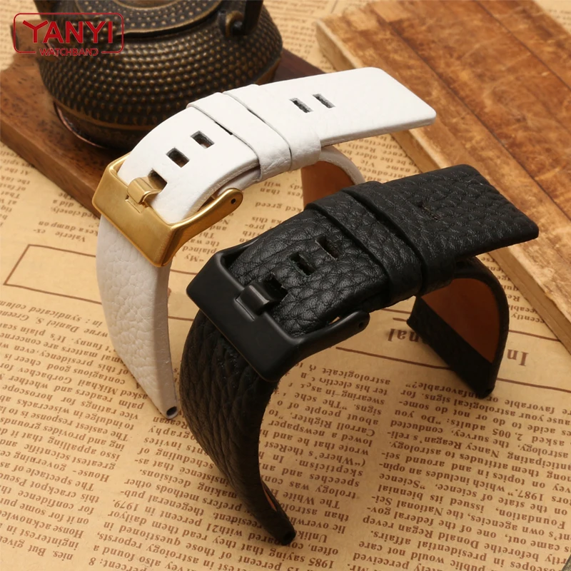 Genuine leather strap watchband 22 24 26 27 28 30mm 32mm Litchi grain for diesel Watch band DZ7313 DZ4386 DZ1405 watch bracelet