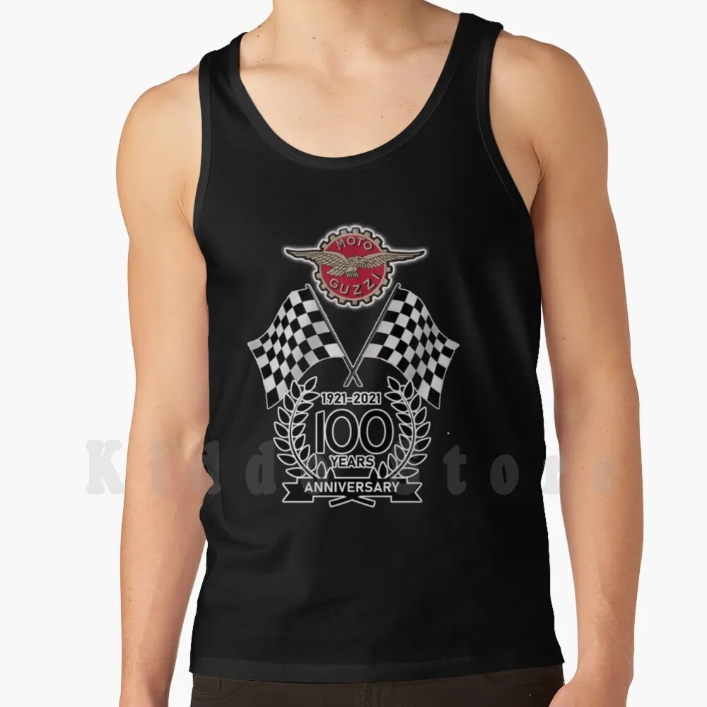 Moto Guzzi 100th Anniversary Celeration Chequered Flag Tank Tops Vest Sleeveless Moto Guzzi California Corsa Griso Le