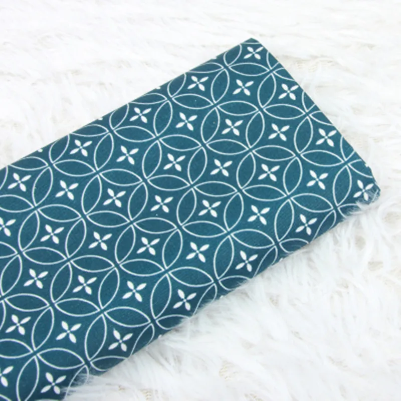 Plain Cotton Fabric with Japanese Geometric Print, Handmade DIY Bag Garment Dress Cloth, 100% Cotton, CR-1019