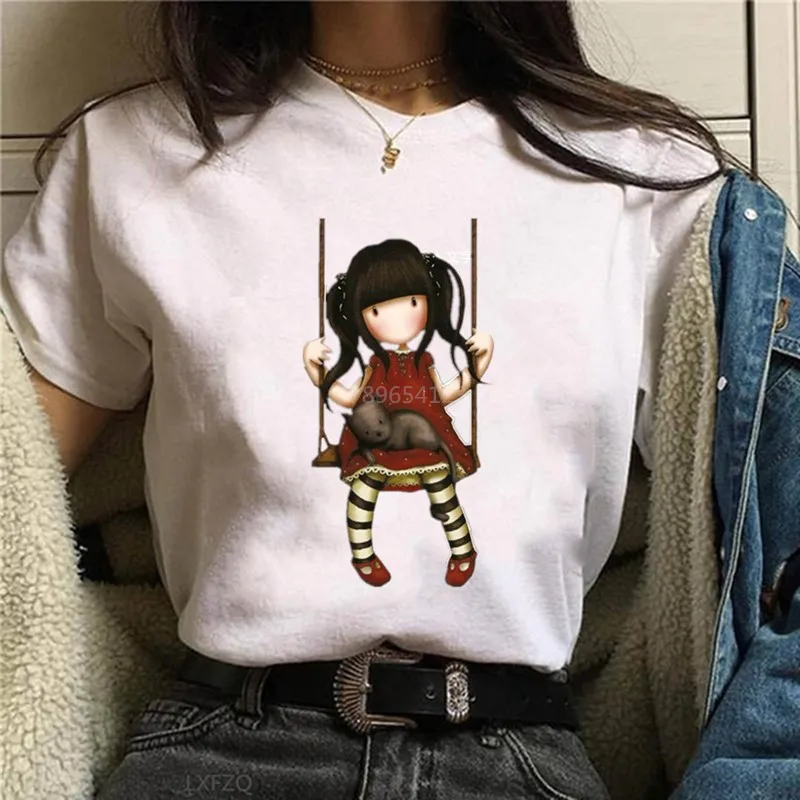 Camiseta estampada para Mujer, ropa Harajuku Kawaii de los años 90, Camiseta con estampado de dibujos animados, camisetas de estilo para Mujer