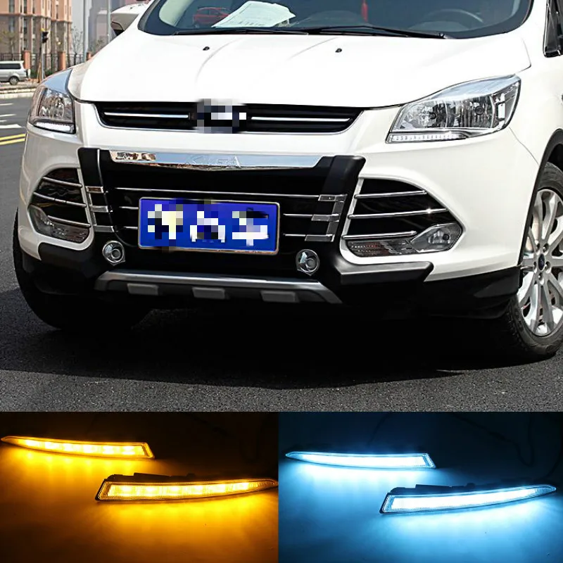 

2Pcs/set LED DRL Daytime Running Lights For Ford Kuga Escape 2012 2013 2014 2015 With Turning Signal Lamps