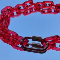 Nuova collana girocollo a catena in acrilico trasparente alla moda per donna uomo catene a maglie trasparenti in plastica collane collane gioielli da festa Punk