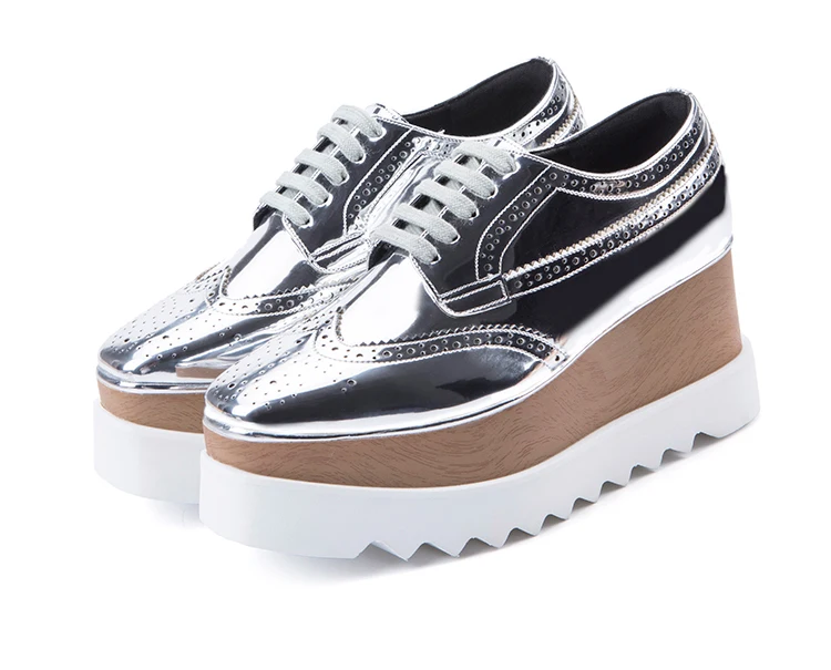NEWEST Women Sneakers Genuine Leather Platform Black White Red Gold Casual Shoes Female Thick Bottom Star Style Breathable Shoes
