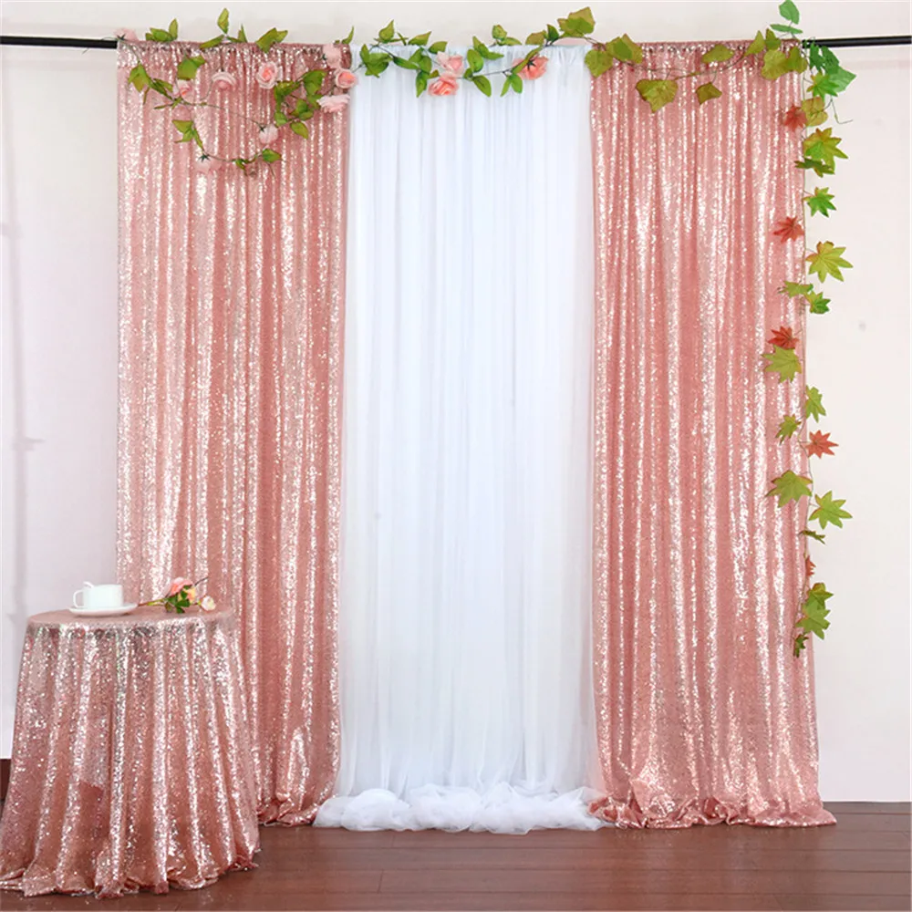 Newest Sequin Curtains 61x243CM Sparkly Silver Sequin Fabric Photography Backdrop Best Wedding/Home/Party Fashion Decoration