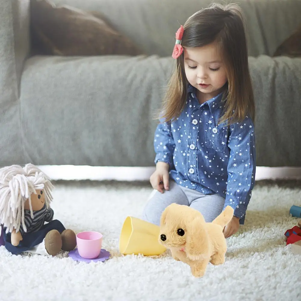 Peluche eléctrico de Animal de peluche para niños y niñas, juego de juguetes interactivos para caminar, casa de juegos, conejo, cachorro, perro