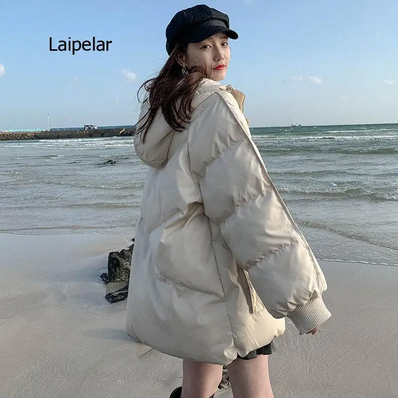 New Warm Woman Jacket Winter Loose Down Jacket Parkas Women Short Cotton Coats Female Korean Hooded Cotton Padded Coat Outwear