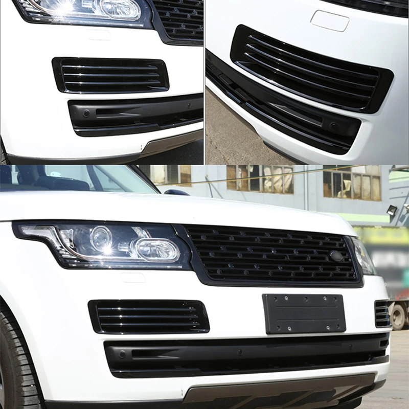 Car Body Front Grille Side Fender Trunk Door Trim Strip Black ABS For Land Rover Range Rover Vogue L405 2013-2019 External Parts