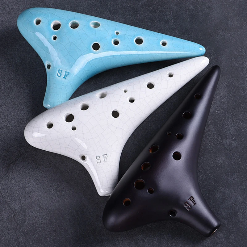 12-Hole Rice-Fired Soldering Ocarina Soprano SF Tone Beginner Teaching Smooth Sound Quality