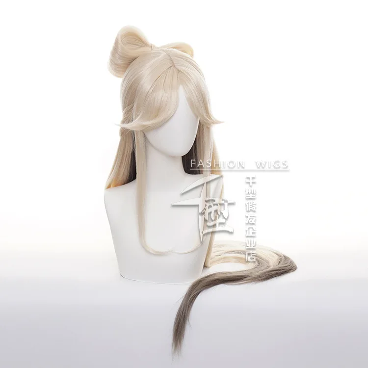 2021New Genshin Impact Game Ningguang Cosplay Halloween Wig Hair Costumes Headwear Accessories Hairpin  Wig Cap Anime NingGuang