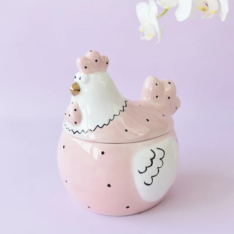 Super cute American creative crafts ceramic jewelry storage box stationery storage food ceramic storage