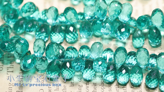 5pieces loose beads lake blue quartz drop faceted 9-11mm AAA  for DIY jewelry making    FPPJ wholesale  nature gemstone