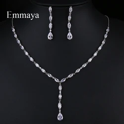 Emmaya New Fashion Pure And Tiny Cubic Zircon Lovely Jewelry Necklace And Earring  For Women&Lady Dazzling Dress-up In Party