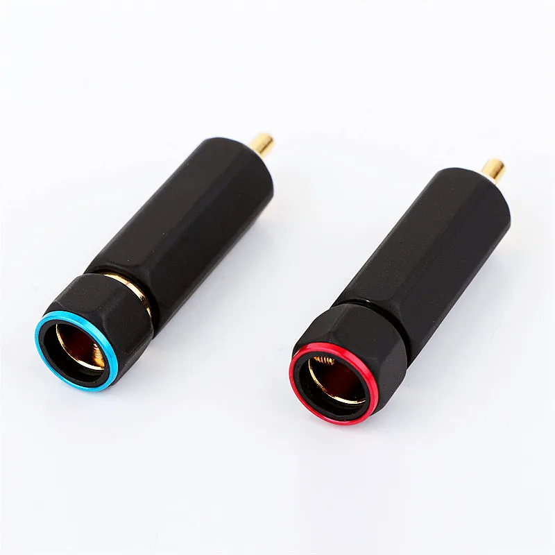 Hifi OFC 24K Gold Plated Lock RCA Connector Coaxial Audio Cable AV Video Plug