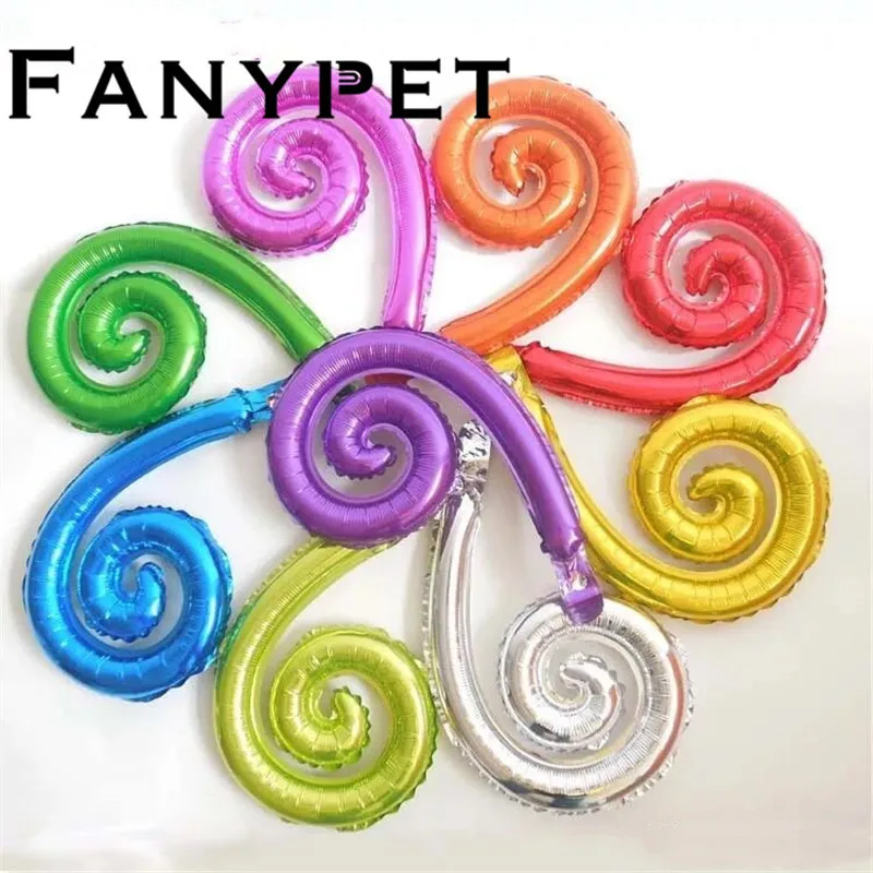 10pcs Kurly Spiral Wave Foil Balloon Birthday Wedding Party Modeling Decoration Supplies Kids Toy Curve Air Ball Globo