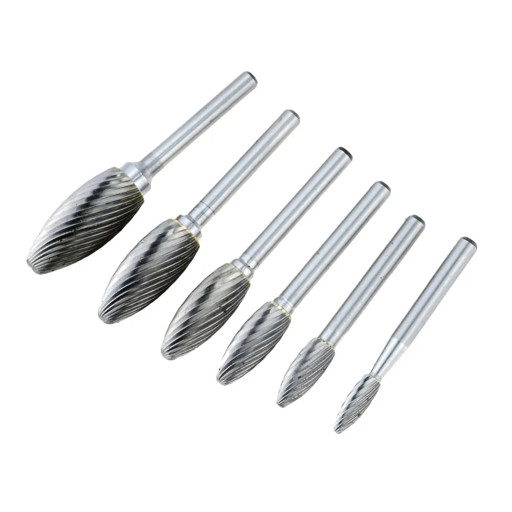 6-16mm utensili a mano a forma di fiamma utensili a mano incisione in metallo fresa codolo cilindrico fresa rotativa forma H metallo duro rotante