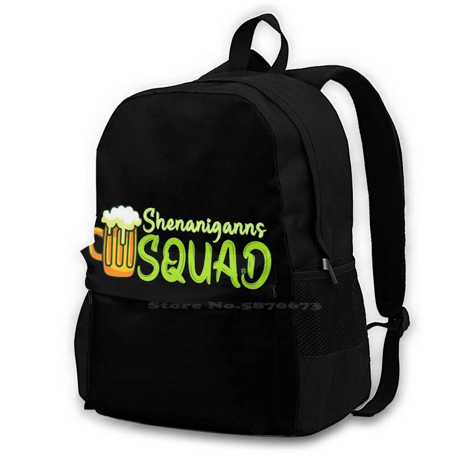 Shenanigans Squad , Day Cute Gift Hot Sale Schoolbag Backpack Fashion Bags Shenanigans Squad Irish Shamrock Funny St Paddys Day